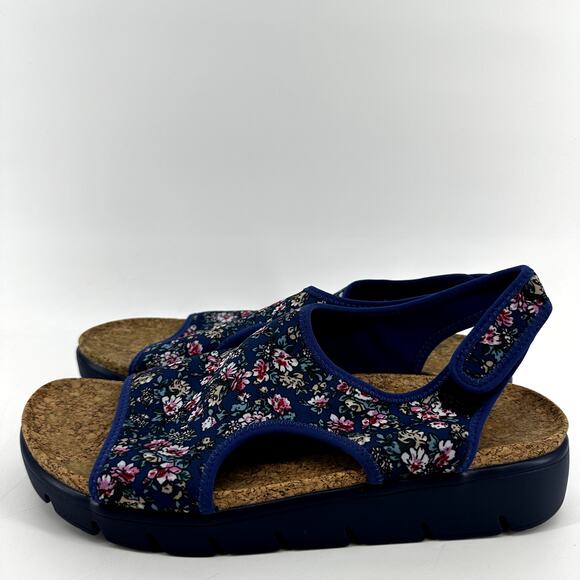 Alegria Micah Sandals Dream Fit Floral Knit Back Strap Blue 11 - Picture 4 of 7
